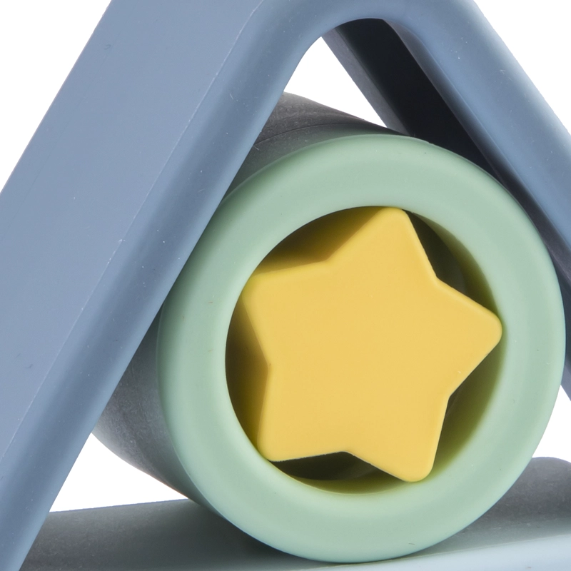 JUGUETE INTERACTIVO BEBESIT MONTESSORI GEOMETRIA SILICONA AZUL - 2