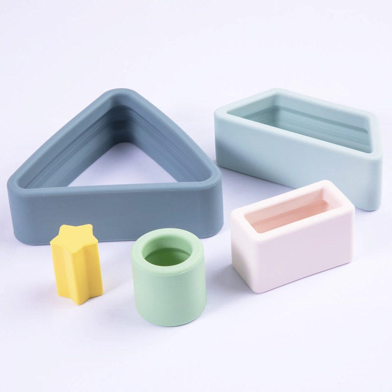 JUGUETE INTERACTIVO BEBESIT MONTESSORI GEOMETRIA SILICONA AZUL - 3