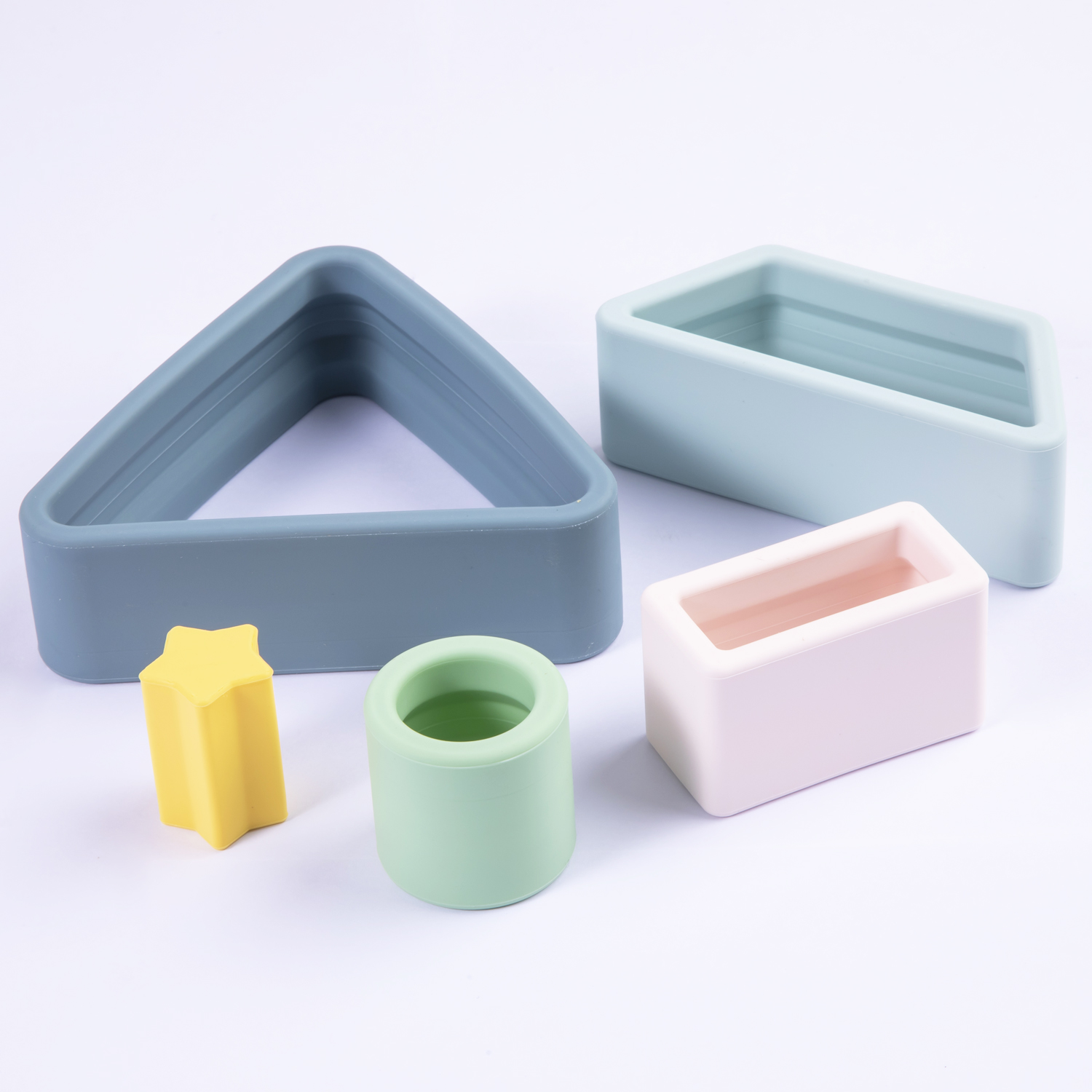 JUGUETE INTERACTIVO BEBESIT MONTESSORI GEOMETRIA SILICONA AZUL - 3