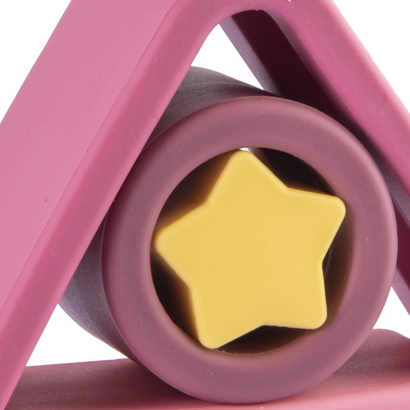 JUGUETE INTERACTIVO BEBESIT MONTESSORI GEOMETRIA SILICONA ROSADO - 2