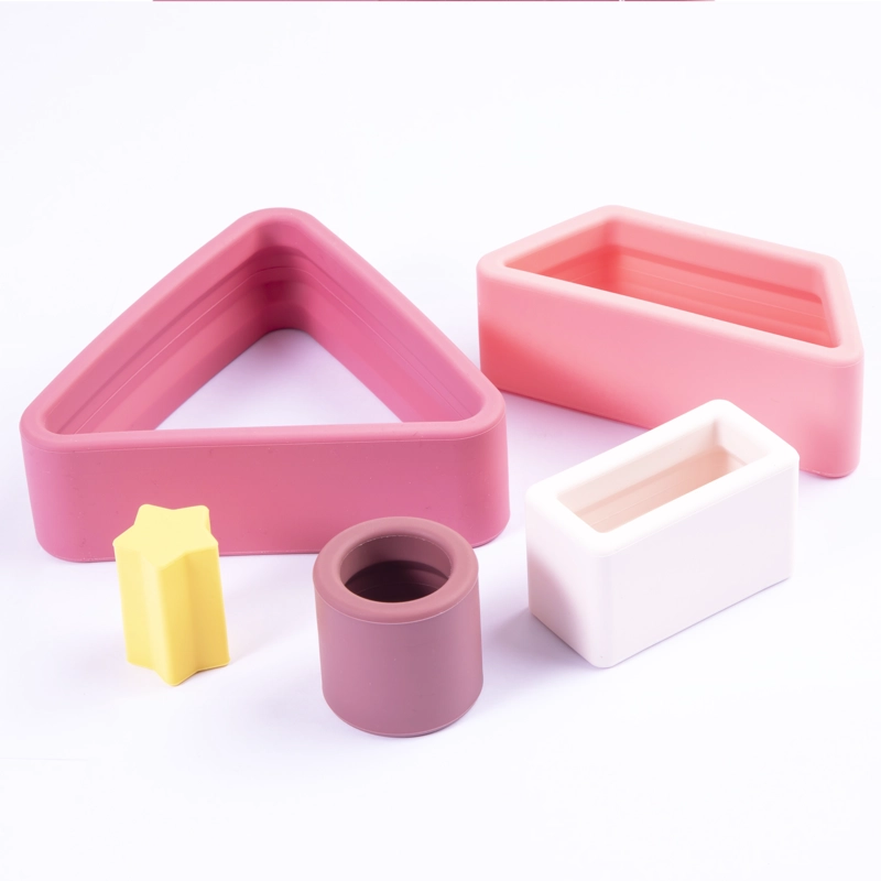JUGUETE INTERACTIVO BEBESIT MONTESSORI GEOMETRIA SILICONA ROSADO - 3