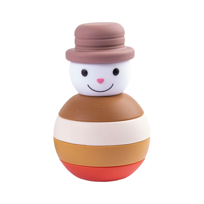 MUÑECO BEBESIT JUGUETE NIEVE MONTESSORI SILICONA CAFÉ - 1
