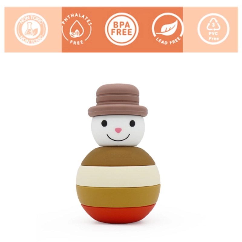 MUÑECO BEBESIT JUGUETE NIEVE MONTESSORI SILICONA CAFÉ - 4