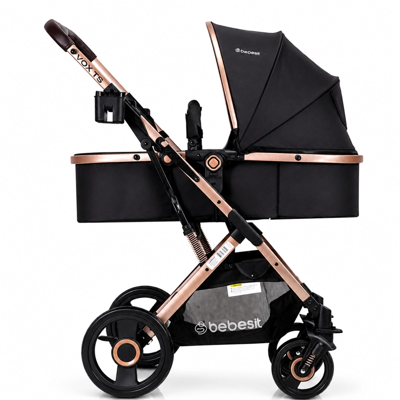 COCHE CUNA PASEO VOX GOLD NEGRO BEBESIT - 1