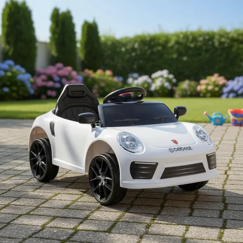 AUTO DEPORTIVO BEBESIT ELÉCTRICO RACE BLANCO - 2