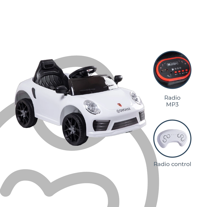 AUTO DEPORTIVO BEBESIT ELÉCTRICO RACE BLANCO - 9