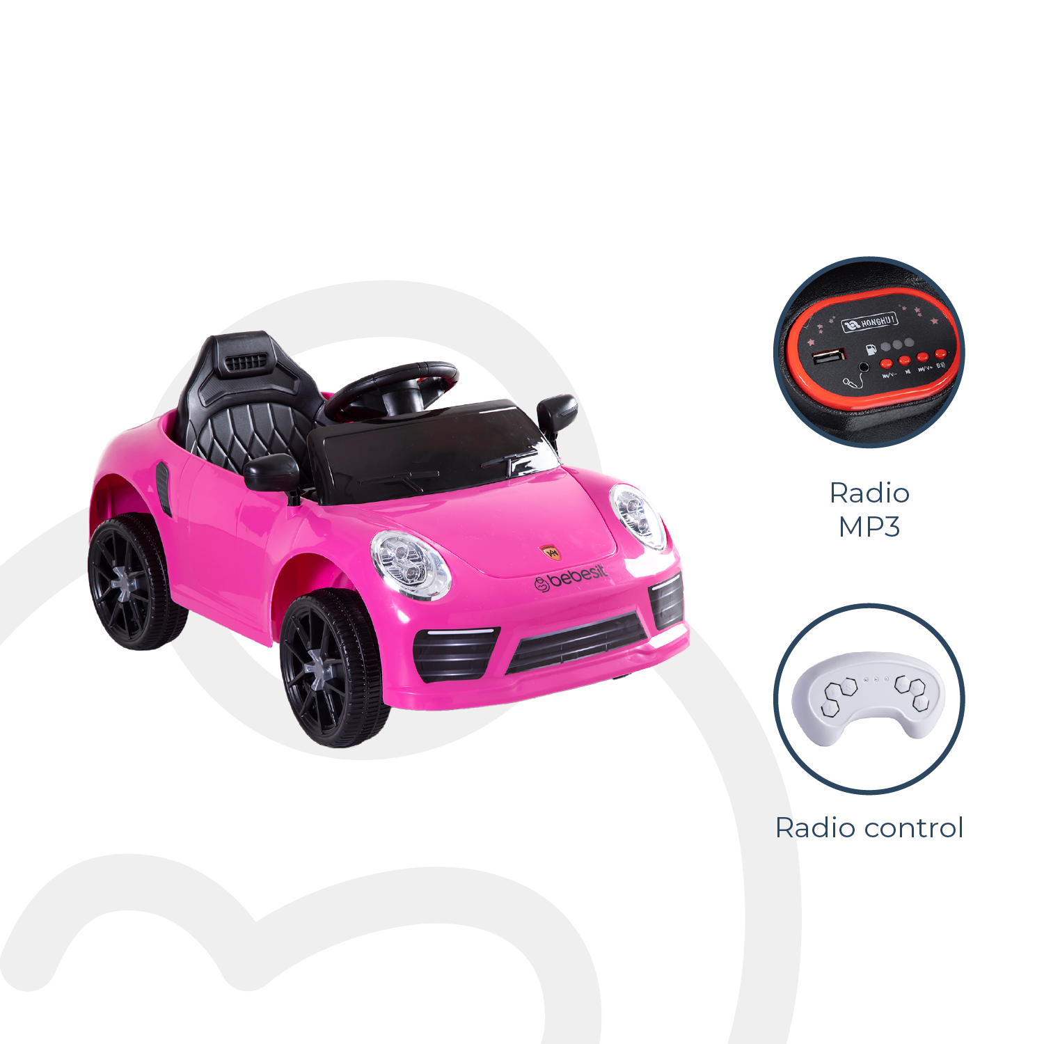 AUTO DEPORTIVO BEBESIT ELÉCTRICO RACE ROSA - 8