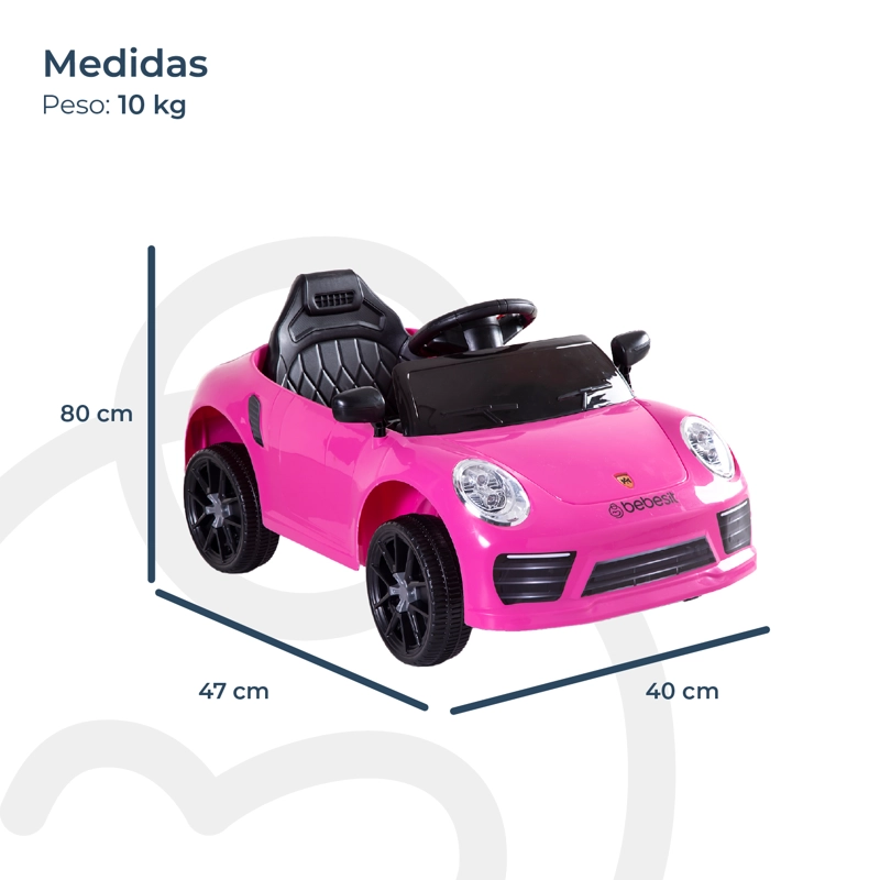 AUTO DEPORTIVO BEBESIT ELÉCTRICO RACE ROSA - 9