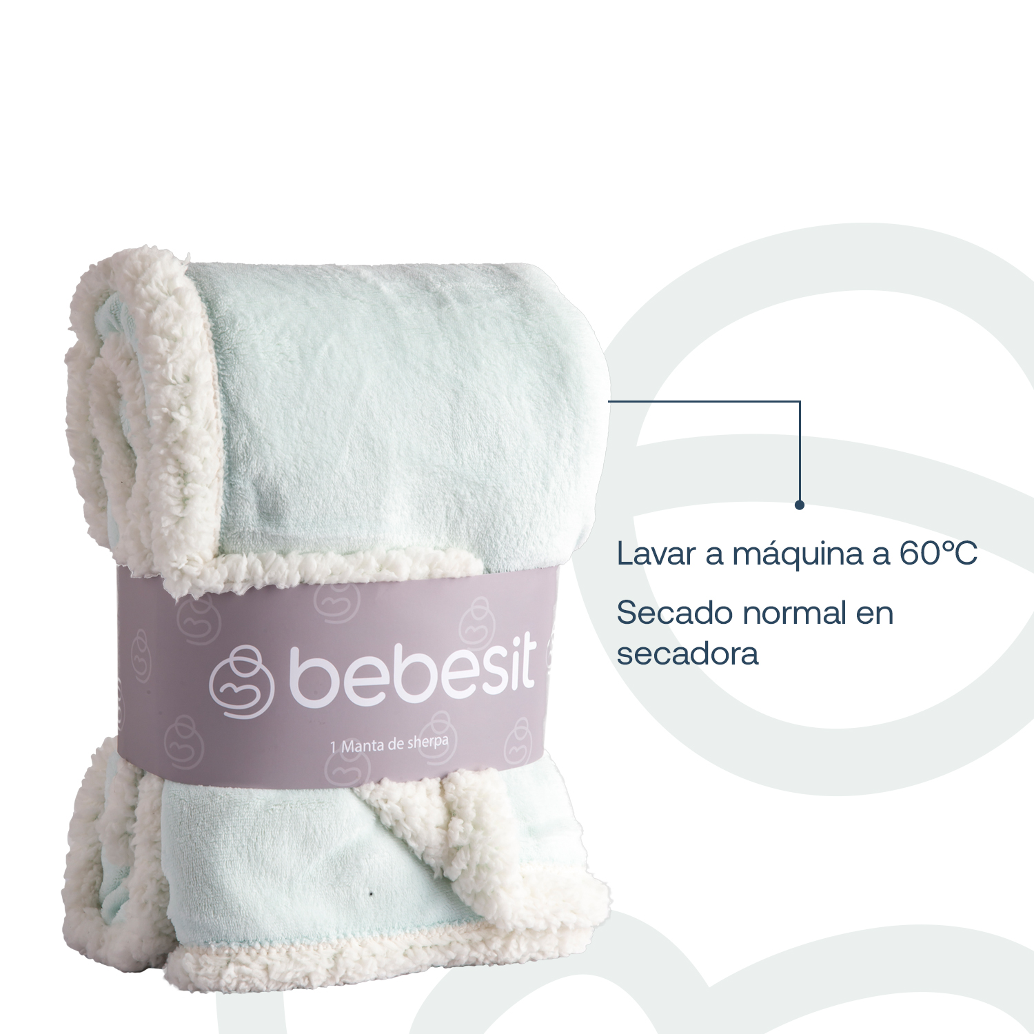 MANTA BEBESIT CELESTE SHERPA BEBE HIPOALERGÉNICA 91X127 CM - 6