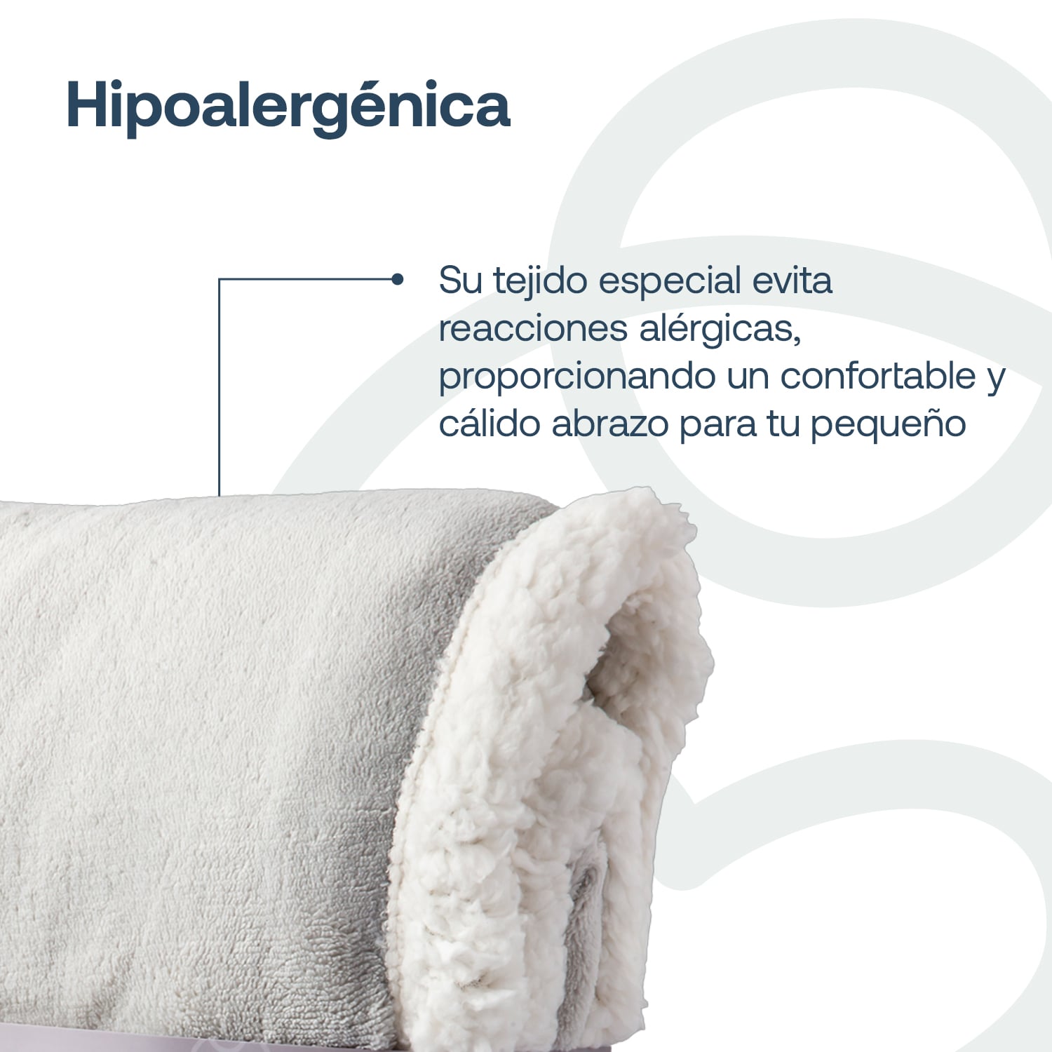 MANTA BEBESIT GRIS SHERPA BEBE HIPOALERGÉNICA 91X127 CM - 3