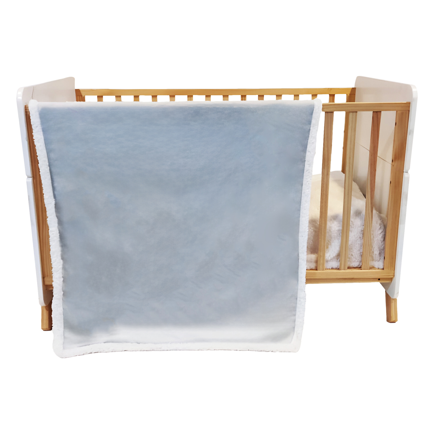 MANTA BEBESIT GRIS SHERPA BEBE HIPOALERGÉNICA 91X127 CM - 5