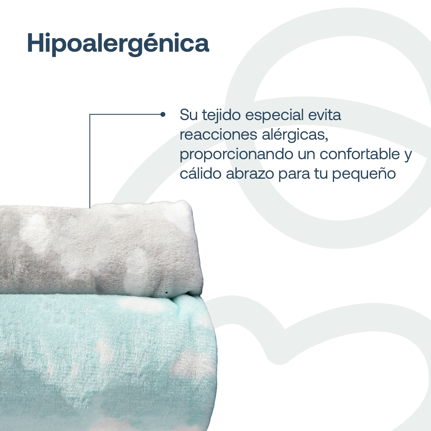 PACK 2 MANTAS BEBE HIPOALERGÉNICA 110*150 CM CELESTE BEBESIT - 3