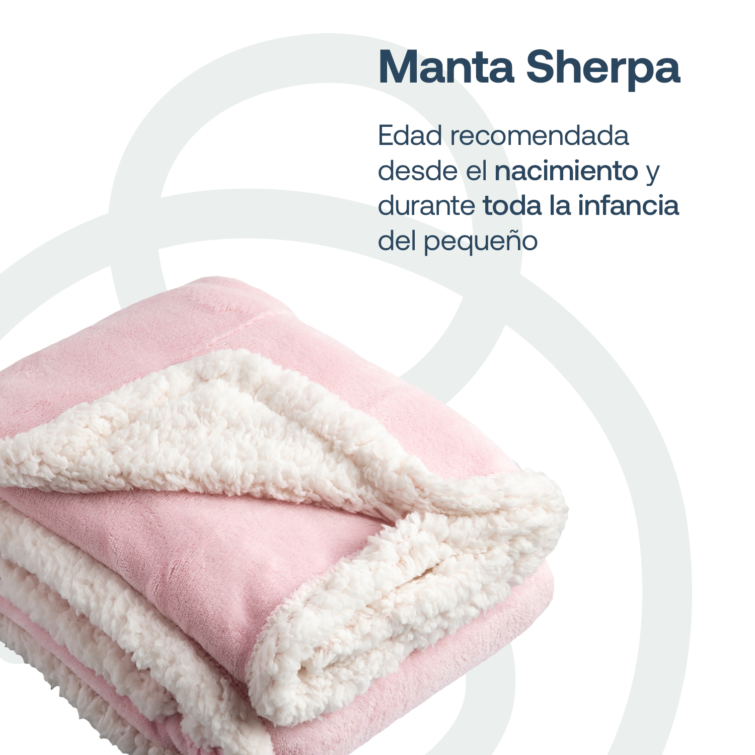 MANTA BEBESIT ROSA SHERPA BEBE HIPOALERGÉNICA 91X127 CM - 2