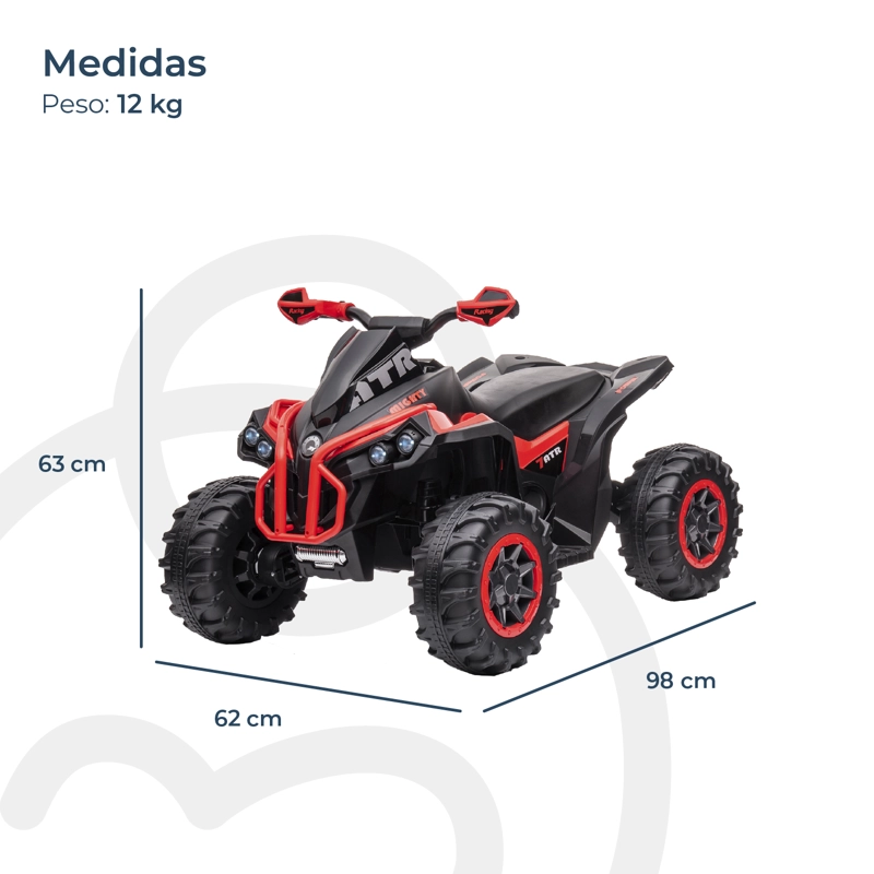 CUADRIMOTO A BATERÍA SPORT ROAD ROJA BEBESIT - 6