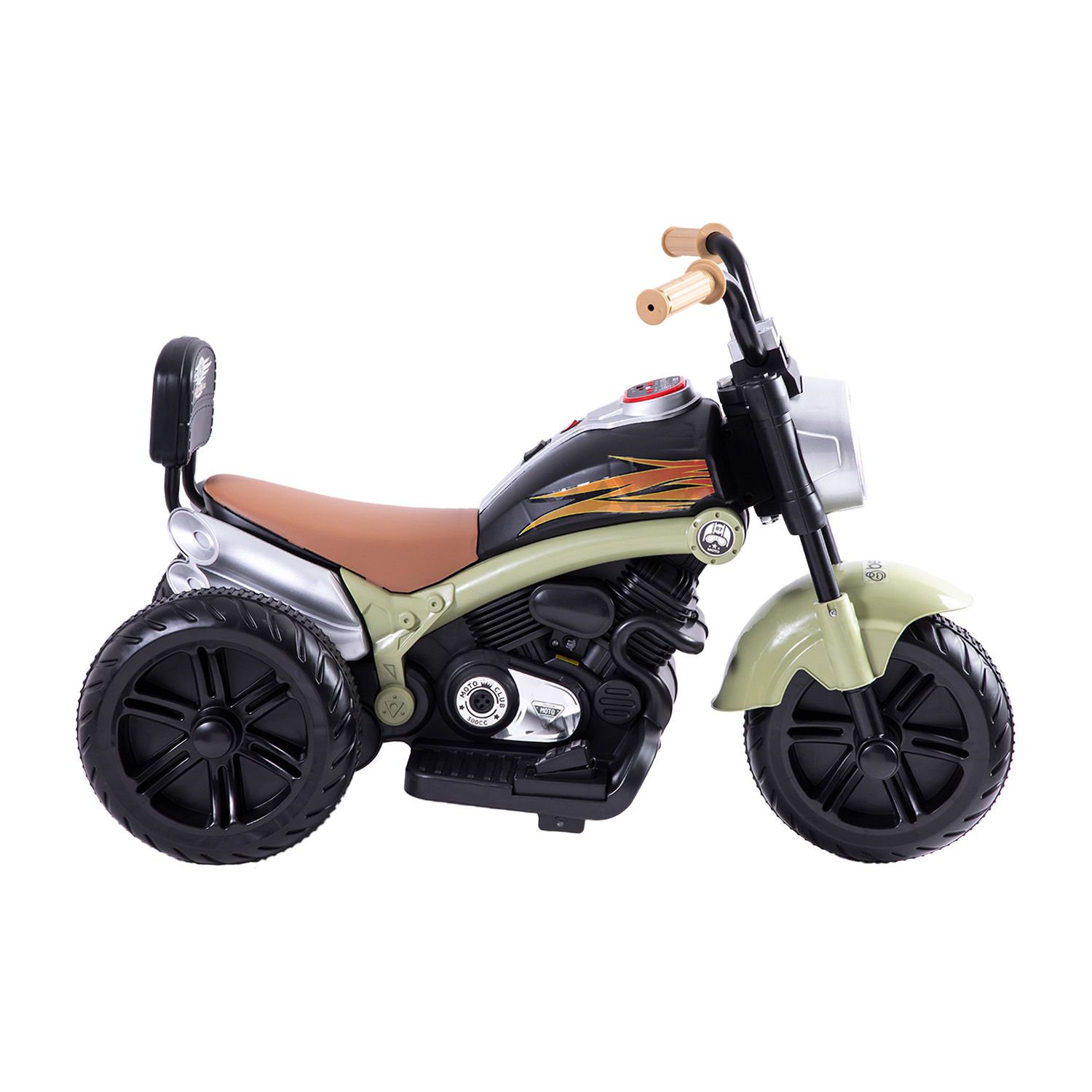 MOTO ELÉCTRICA CHOPPER VERDE BEBESIT - 2