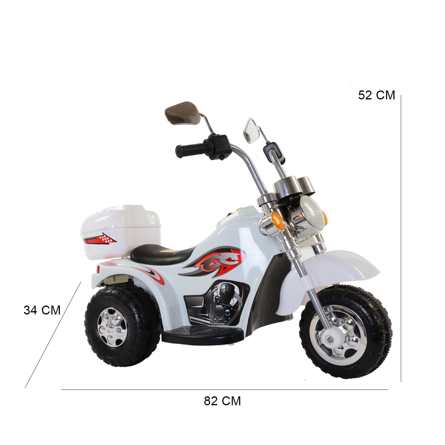 MOTO ELÉCTRICA BEBESIT CHOPPER BLANCO - 2