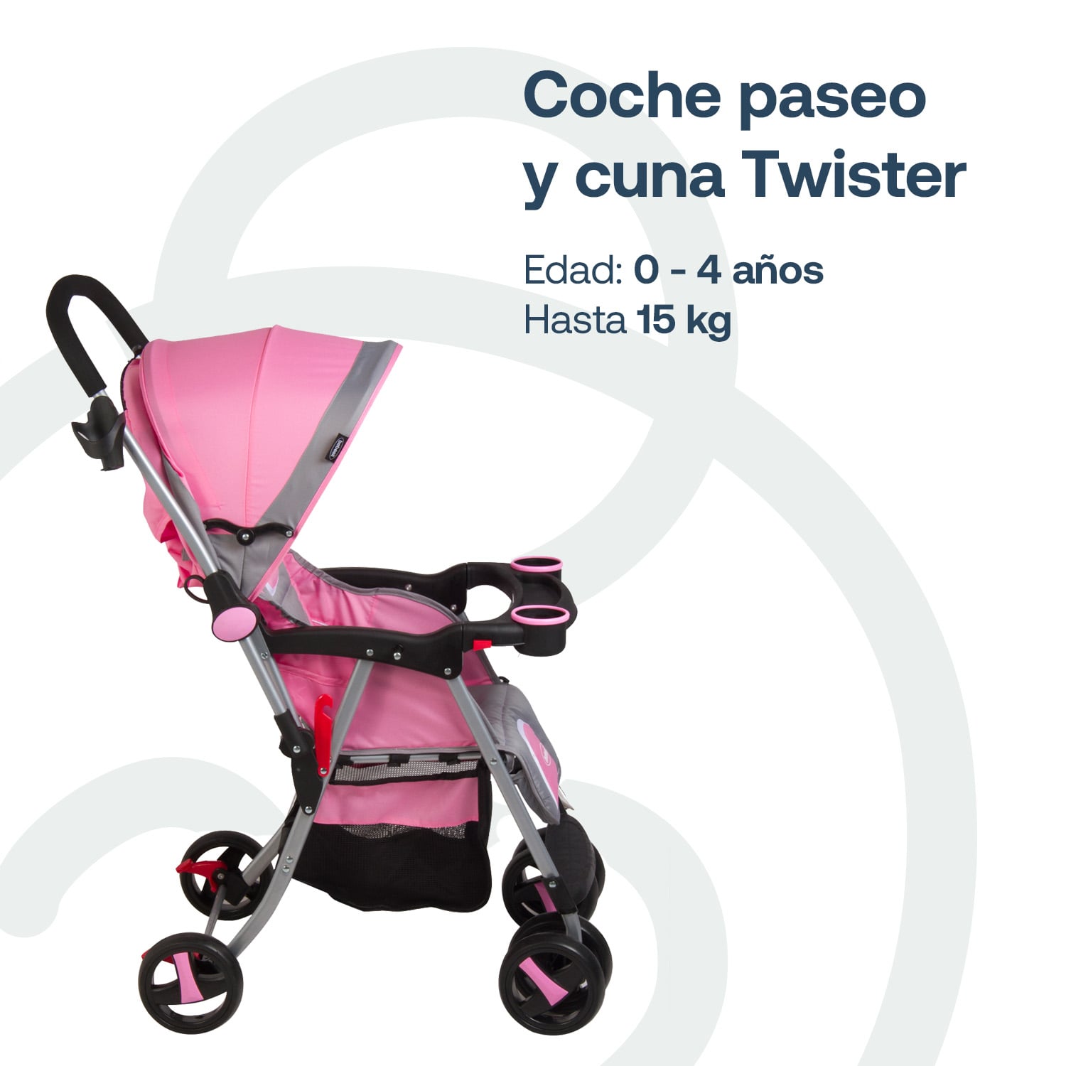 COCHE BEBESIT TWISTER 5224SX ROSA - 4