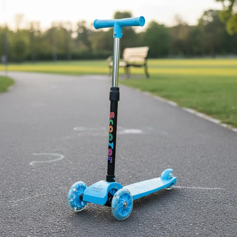 SCOOTER BEBESIT MONOPATÍN NIÑO REGULABLE PLEGABLE XT03 AZUL - 2