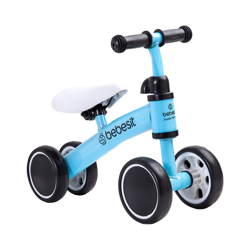 BICICLETA TRICICLO APRENDIZAJE BEBESIT 4 RUEDAS XT02 AZUL - 1