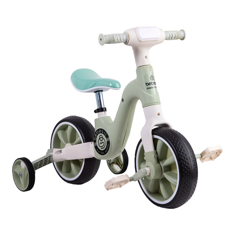 TRICICLO BEBESIT BICICLETA APRENDIZAJE PEDALES 2 EN 1 XT05 VERDE - 1