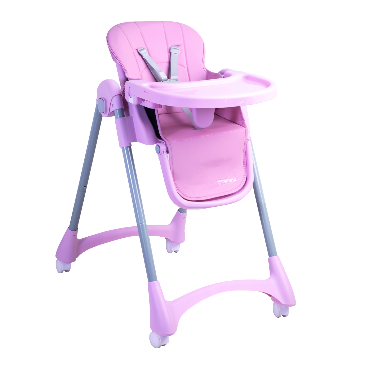 SILLA COMER BEBESIT BEBÉ RECLINABLE PLEGABLE EASY EAT ROSADO - 2