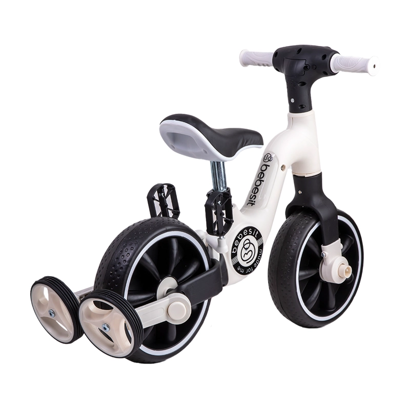 TRICICLO BEBESIT BICICLETA APRENDIZAJE PEDALES 2 EN 1 XT05 BLANCO - 7