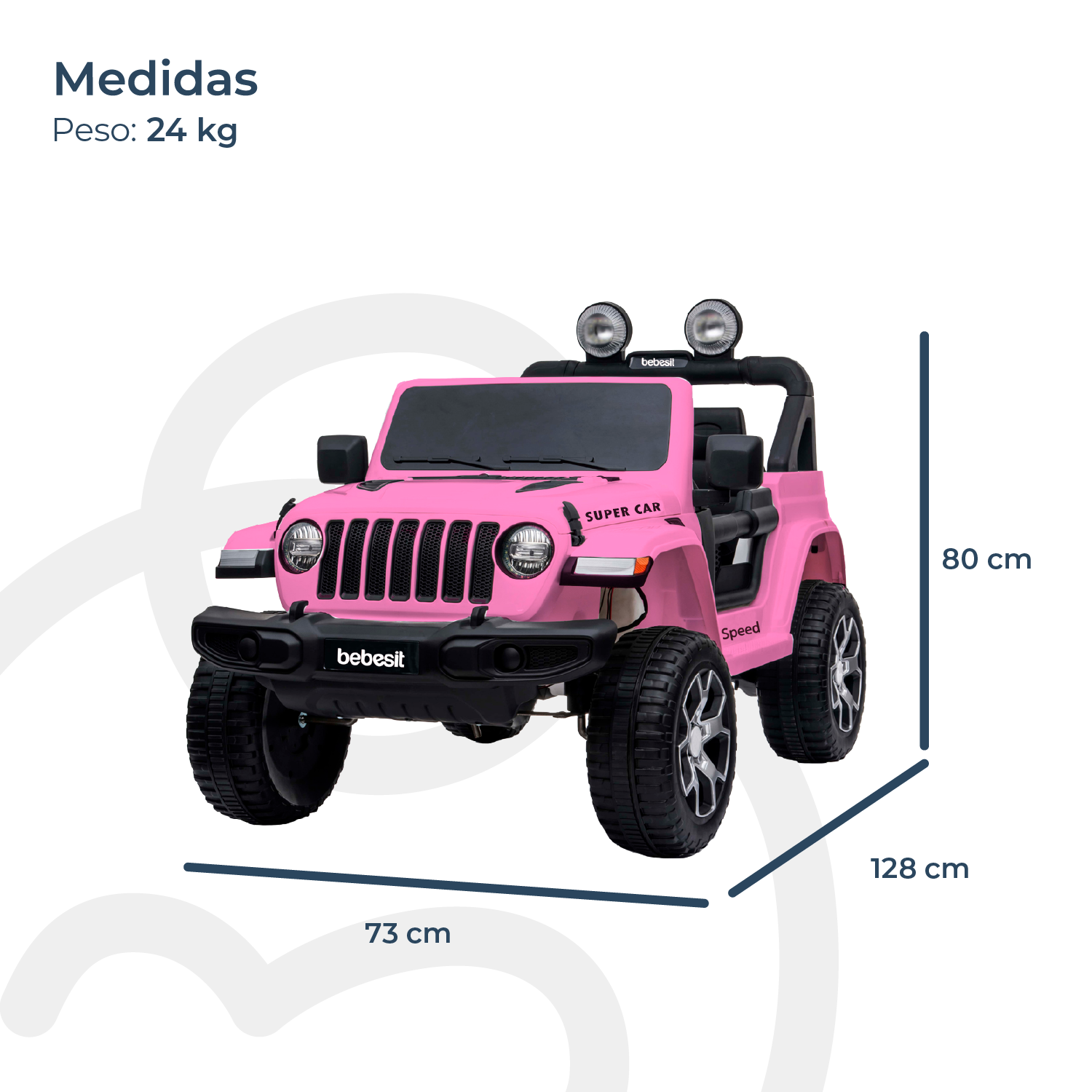 CAMIONETA ELECTRICA RENEGADE ROSA BEBESIT - 6