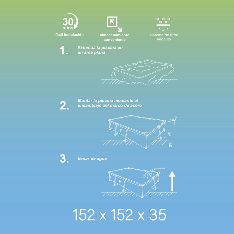 PISCINA ESTRUCTURAL 152X152X33CM BESPLASH - 6