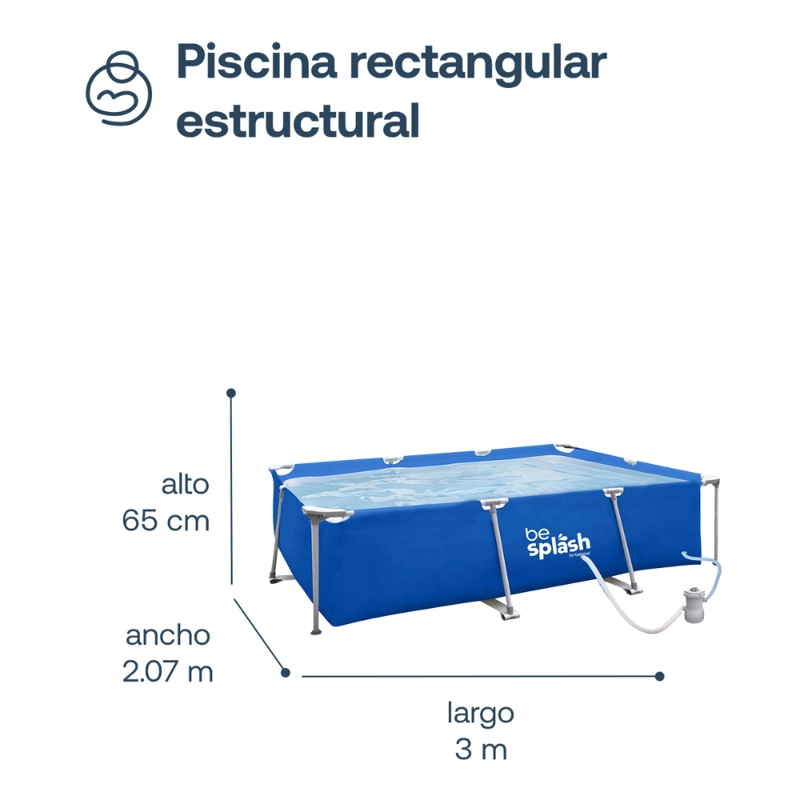 PISCINA ESTRUCTURAL CON FILTROSKIMMER 300X207X65CM BESPLASH - 5