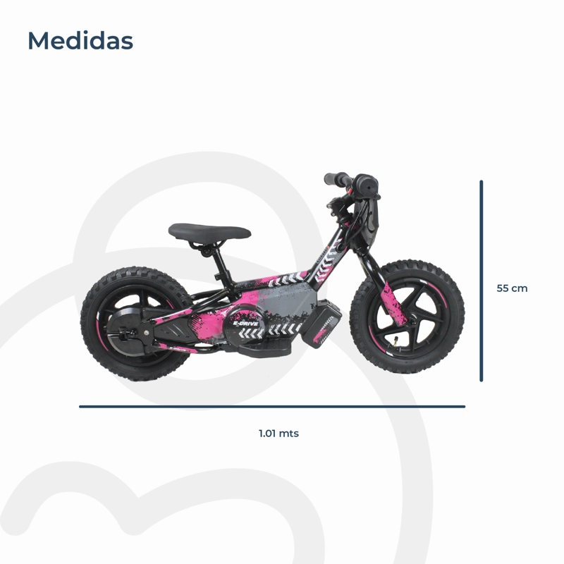 BICICLETA MOTO ELE CTRICA E-BIKE BERIDE ARO 12 ROSADA - 9