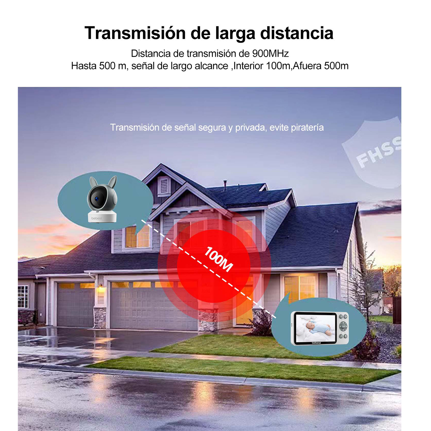 MONITOR BEBESIT CAMARA 360 SMARTGUARD HF3.0 WIFI1080P RUIDO+SOPORTE BLANCO - 7