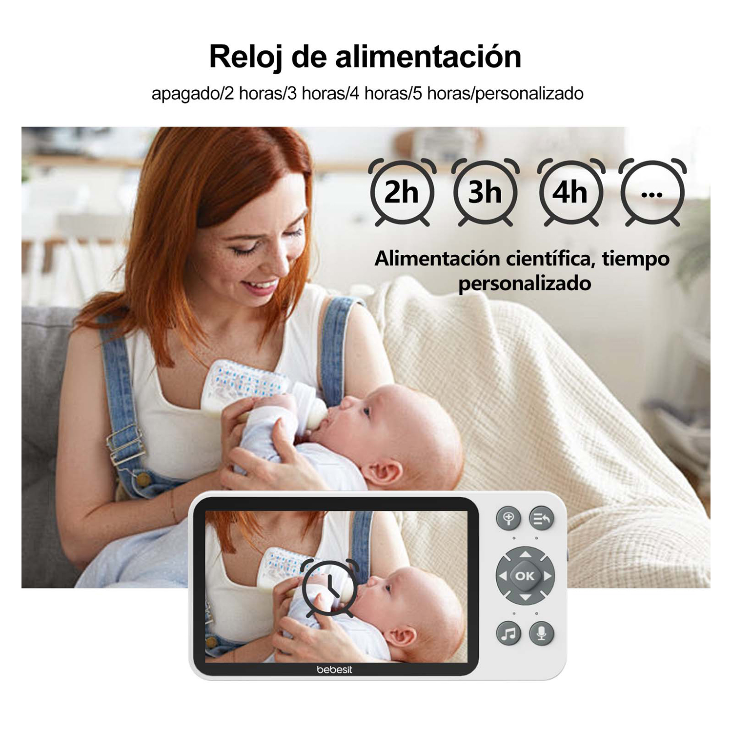 MONITOR BEBESIT CAMARA 360 SMARTGUARD HF3.0 WIFI1080P RUIDO+SOPORTE BLANCO - 9