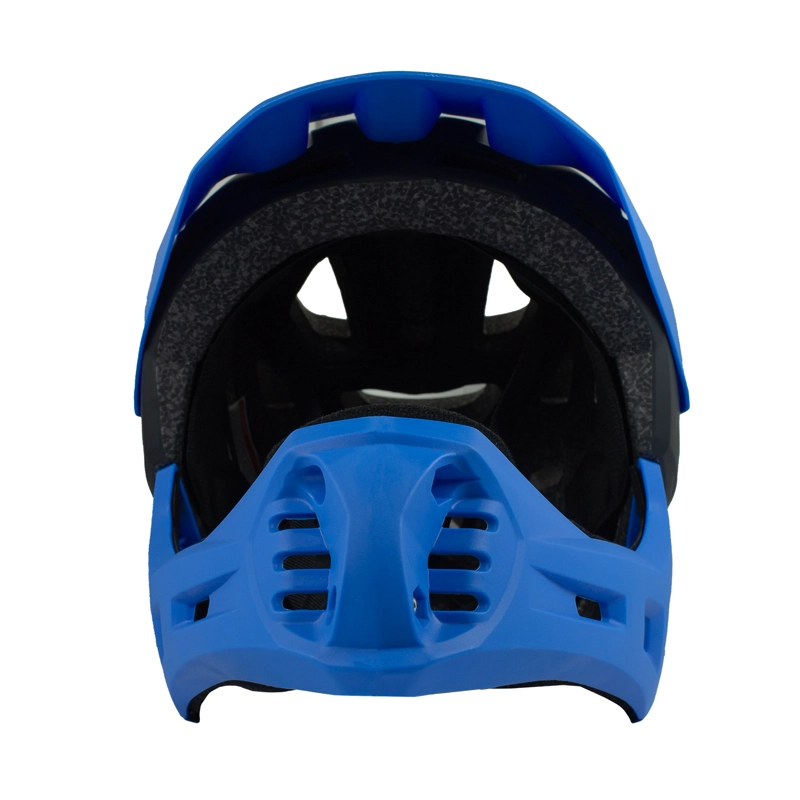 CASCO INTEGRAL BICI CROSS REJILLA DESMONTABLE NEGRO AZUL - 3