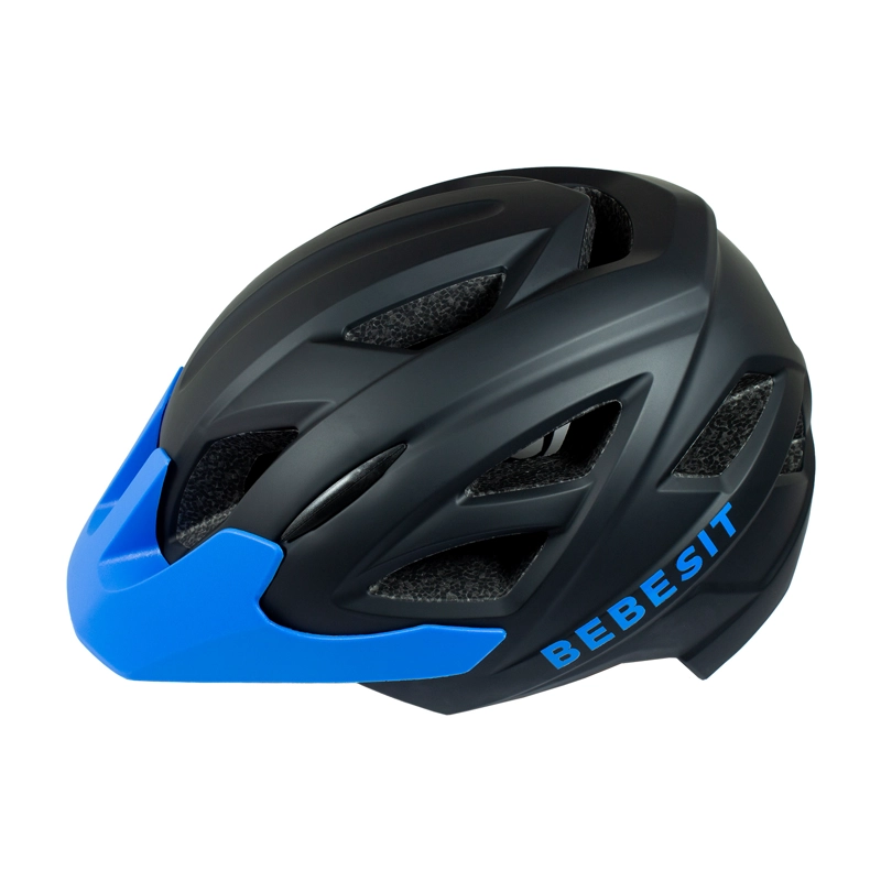 CASCO INTEGRAL BICI CROSS REJILLA DESMONTABLE NEGRO AZUL - 4