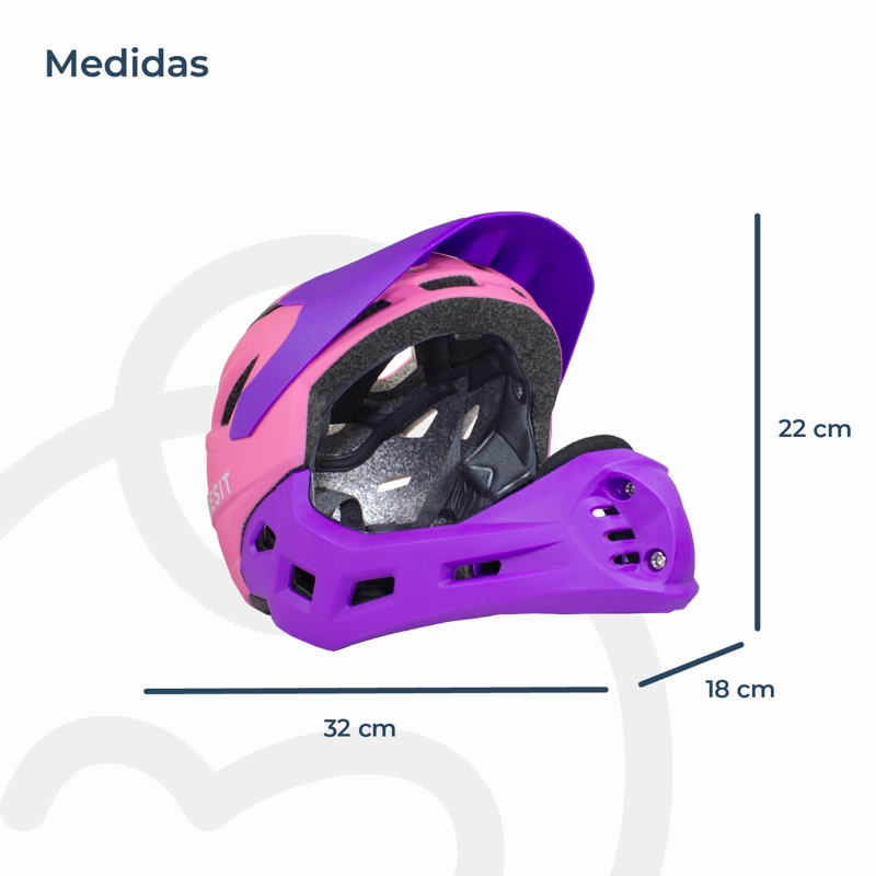 CASCO INTEGRAL BICI CROSS REJILLA DESMONTABLE ROSADO MORADO - 8