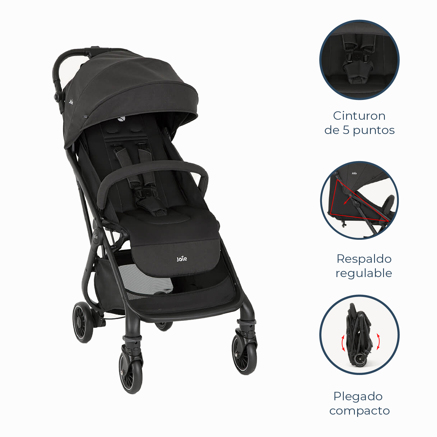 COCHE PASEO COMPACTO 3 EN 1 TOURIST SHALE JOIE - 8