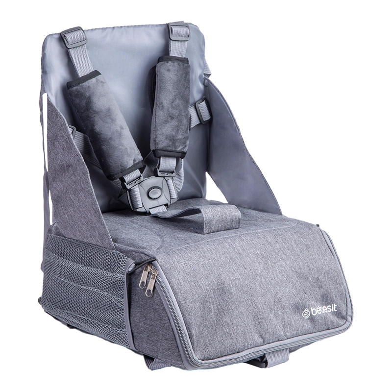 MOCHILA SILLA COMER BEBESIT GRIS PORTATIL CAMPING - 1