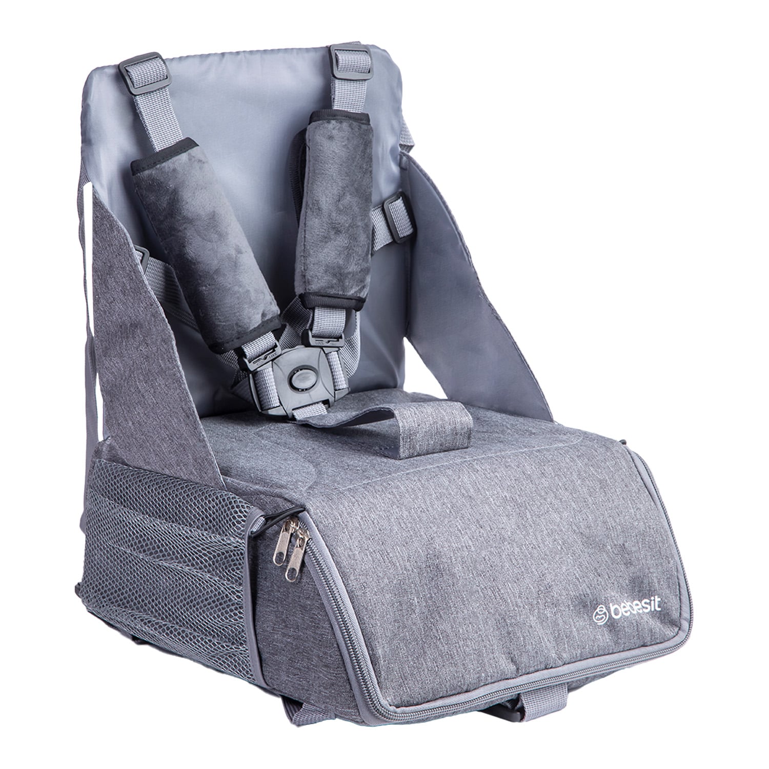 MOCHILA SILLA COMER BEBESIT GRIS PORTATIL CAMPING - 1