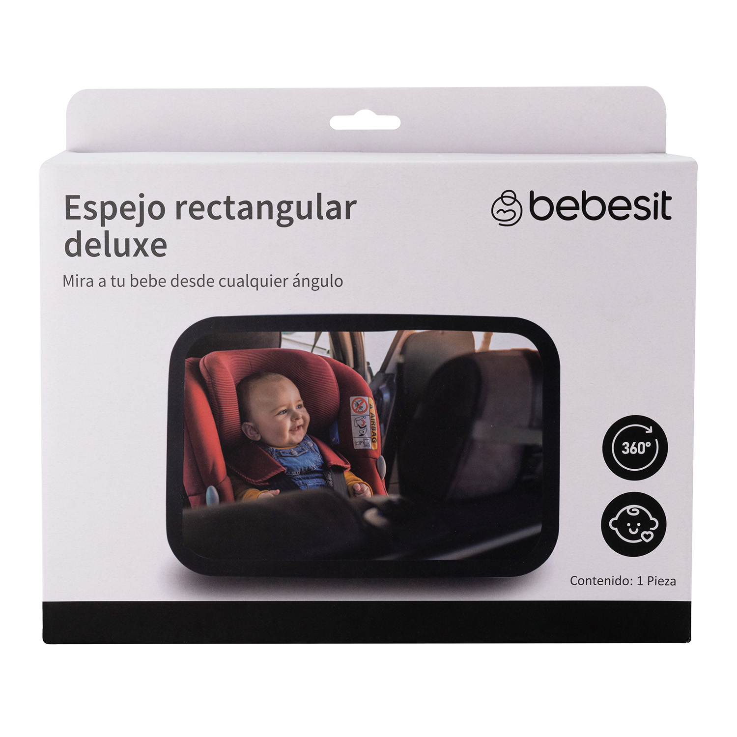 ESPEJO AUTO BEBESIT AJUSTABLE DELUXE SILLA BEBE 360 GRADOS NEGRO - 5