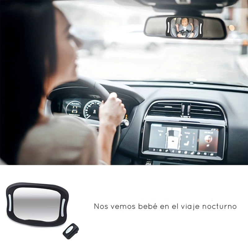 ESPEJO LUCES LED AUTO AJUSTABLE BEBE TESTEADO EN ACCIDENTES - 3