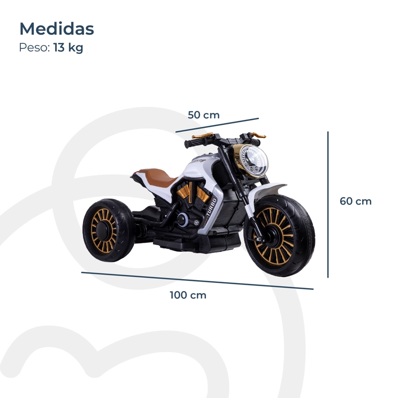 MOTO BEBESIT 3 RUEDAS A BATERÍA ELÉCTRICA SX BLANCA - 7