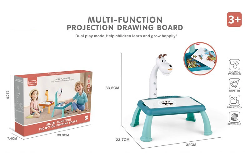 MESA JUGUETE PROYECTOR BEBESIT AZUL CACHORRO DIBUJAR MULTIFUNCIONAL - 7
