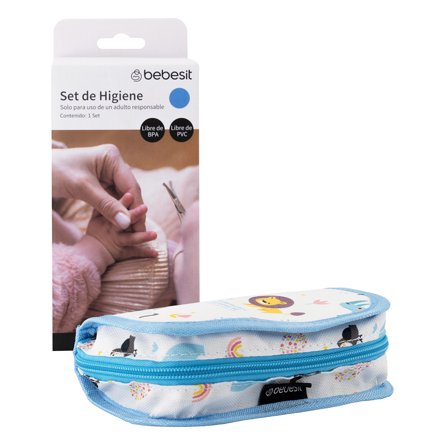 SET HIGIENE BEBESIT CUIDADOS BEBE RECIÉN NACIDO CELESTE - 3