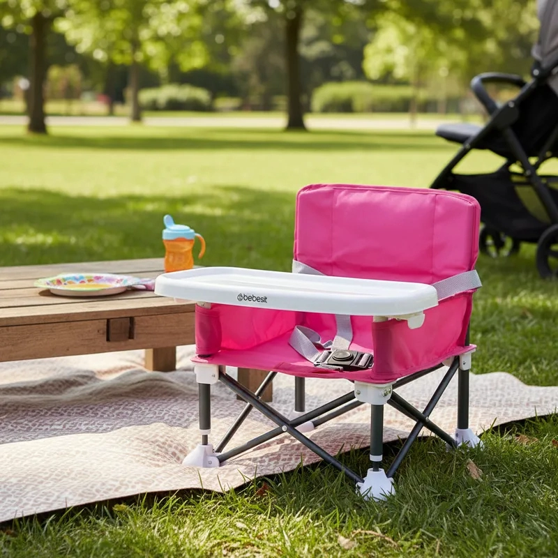 SILLA DE COMER PLEGABLE CAMPING XT01 ROSA - 2