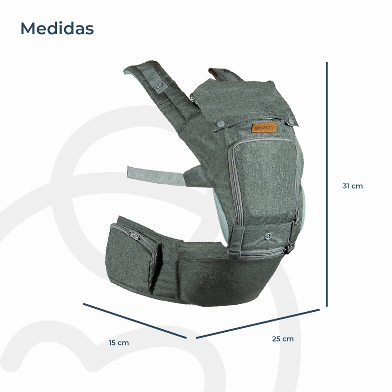 PORTABEBÉS BEBESIT ARNÉS CON ASIENTO CUIDADOS CADERA HIP SEAT GRIS - 7