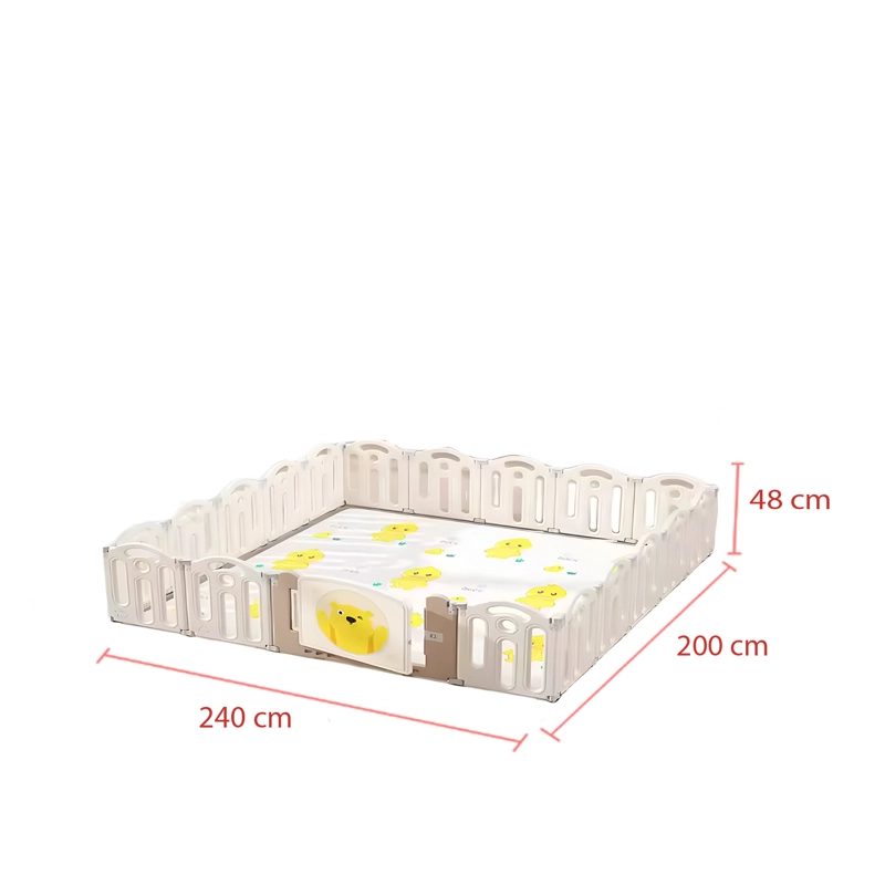 CORRAL BEBESIT JUEGOS DIDÁCTICO + ALFOMBRA ANTIGOLPES 200X240X48CM BEIGE - 2