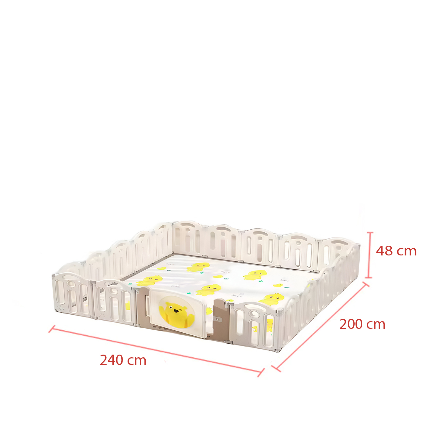 CORRAL BEBESIT JUEGOS DIDÁCTICO + ALFOMBRA ANTIGOLPES 200X240X48CM BEIGE - 2