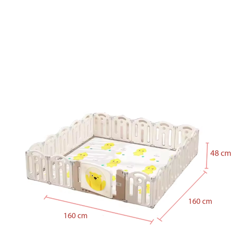 CORRAL BEBESIT JUEGOS DIDÁCTICO + ALFOMBRA ANTIGOLPES 160X160X48CM BEIGE - 3