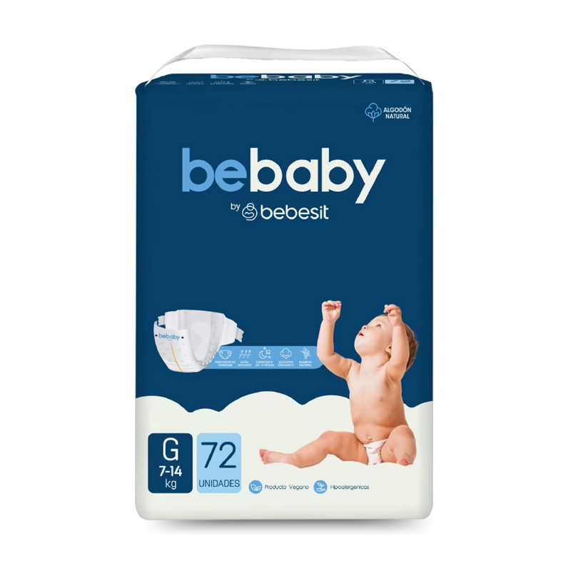 PAÑAL BEBESIT BEBABY PREMIUM BY G 72U HIPOALERGÉNICO 72 UNIDADES - 1