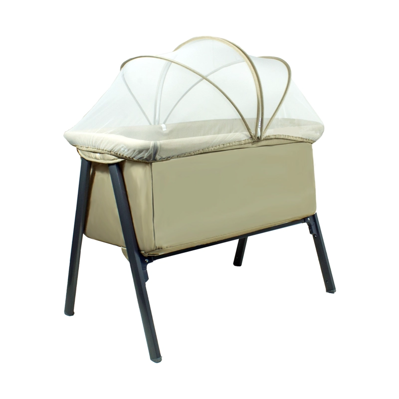 CUNA BEBESIT COLECHO EASY LX CON MOSQUITERO ACERO BEIGE - 4